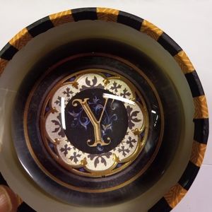 Ps Punch Studio Crystal Dome Paperweight Monogram “Y” Initial Vintage Collectibl